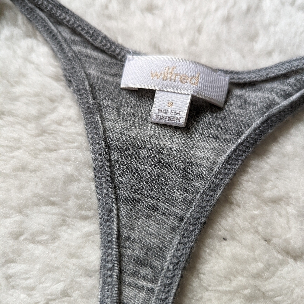 Aritzia wilfred racerback tank with side slits Heather grey medium - Picture 4 of 8